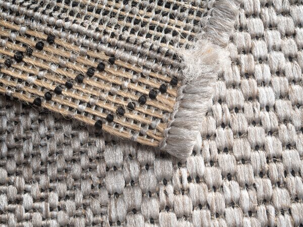 Devos Caby (DC Carpets), Kusový koberec FLOORLUX Silver/Black 20079 – na ven i na doma, 120x170, béžová, chodba / předsíň
