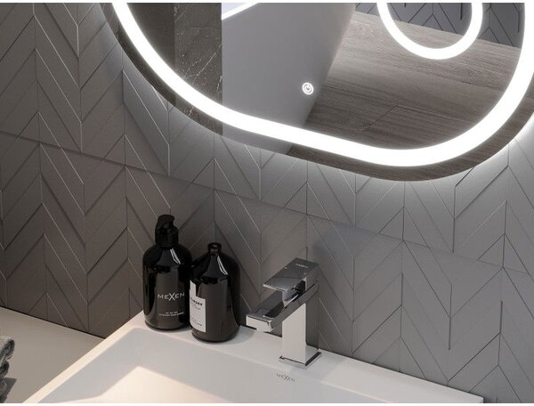 Mexen Umba koupelnové zrcadlo podsvícené s kosmetickým zrcátkem 100 x 80 cm, LED 6000K, anti-pára - 9822-100-080-611-00