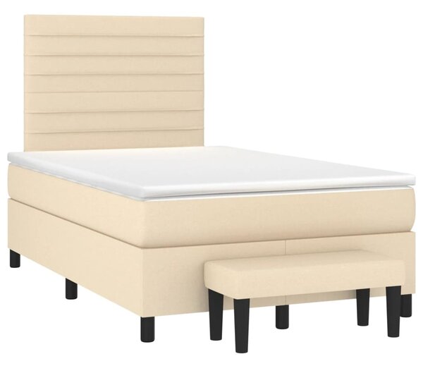 Box spring postel s matrací krémová 120x190 cm textil 3270367