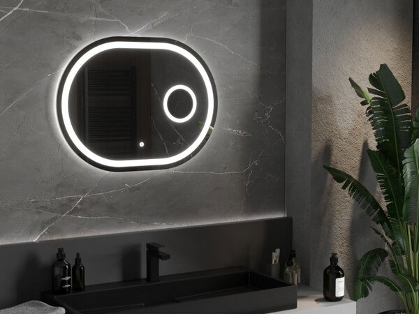 Mexen Umba podsvícené koupelnové zrcadlo s kosmetickým zrcátkem 80 x 60 cm, LED 6000K, proti zamlžování - 9822-080-060-611-00