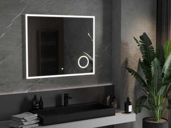 Mexen Kala LED koupelnové zrcadlo s kosmetickým zrcátkem 100 x 80 cm, LED 6000K, proti zamlžení - 9820-100-080-611-00