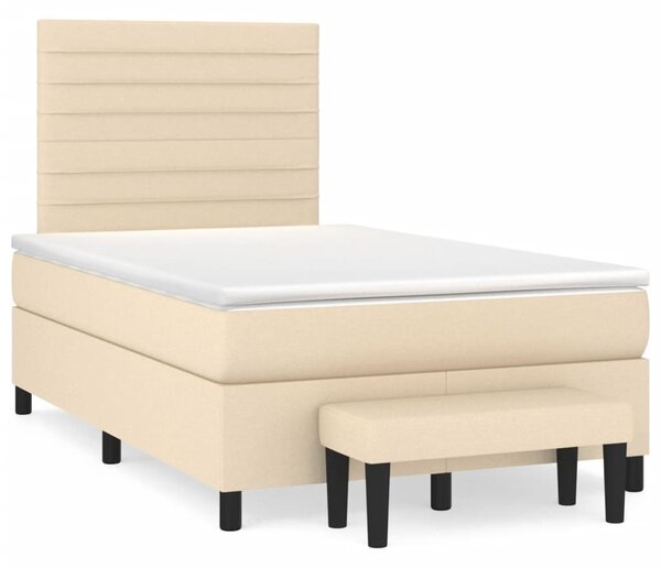 Box spring postel s matrací krémová 120x190 cm textil 3270367