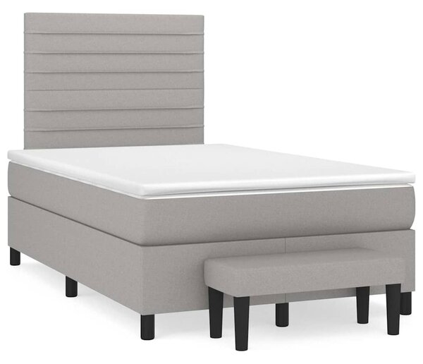 Box spring postel s matrací světle šedá 120x190 cm textil 3270362