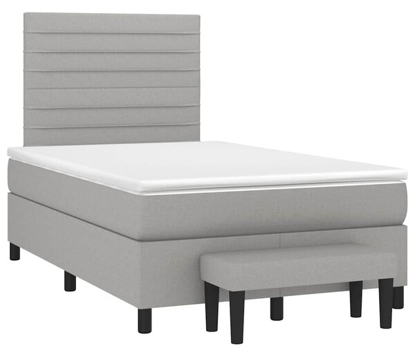 Box spring postel s matrací světle šedá 120x190 cm textil 3270362