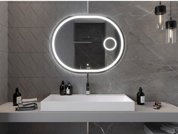Mexen Umba koupelnové zrcadlo podsvícené s kosmetickým zrcátkem 100 x 80 cm, LED 6000K, anti-pára - 9822-100-080-611-00
