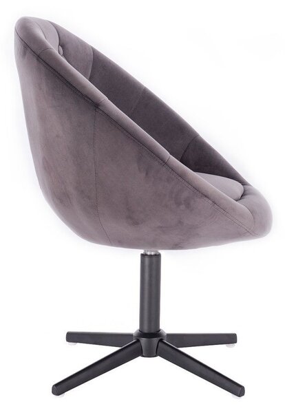 LuxuryForm DESIGN Křeslo VERA VELUR na černém kříži - tmavě šedé