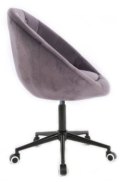 LuxuryForm DESIGN Křeslo VERA VELUR na černé podstavě s kolečky - tmavě šedé