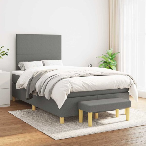 Box spring postel s matrací tmavě šedá 120x190 cm textil 3270391