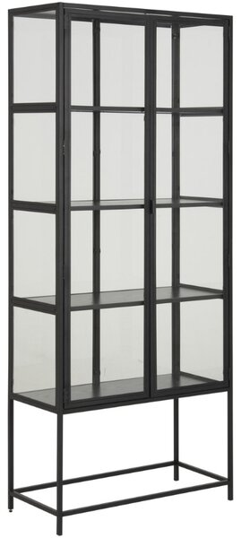Scandi Černá kovová vitrína Darila 185,6 x 77 cm