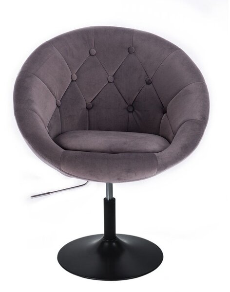 LuxuryForm DESIGN Křeslo VERA VELUR na černém talíři - tmavě šedé