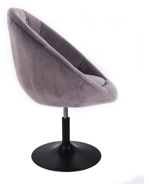 LuxuryForm DESIGN Křeslo VERA VELUR na černém talíři - tmavě šedé