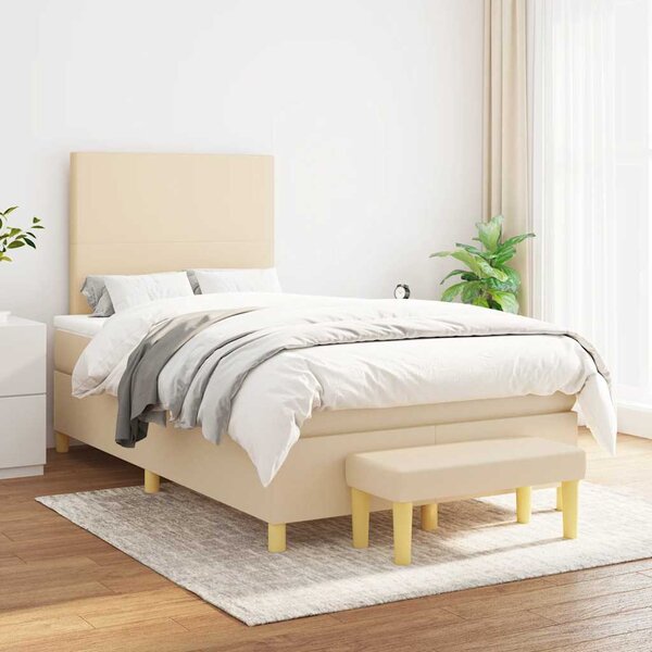 Box spring postel s matrací krémová 120x190 cm textil 3270395