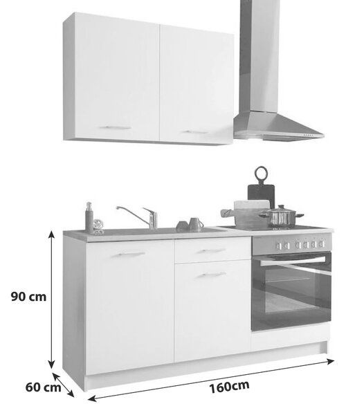 KUCHYŇSKÝ BLOK BEZ SPOTŘEBIČŮ 160 cm P & B - Online Only kuchyňské linky, Online Only