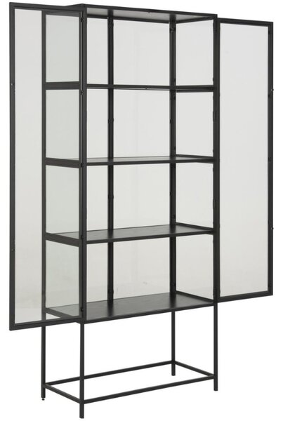 Scandi Černá kovová vitrína Darila 185,6 x 77 cm
