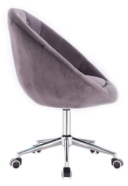 LuxuryForm DESIGN Křeslo VERA VELUR na stříbrné podstavě s kolečky - tmavě šedé