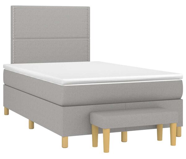 Box spring postel s matrací světle šedá 120x190 cm textil 3270397