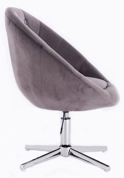 LuxuryForm DESIGN Křeslo VERA VELUR na stříbrném kříži - tmavě šedé