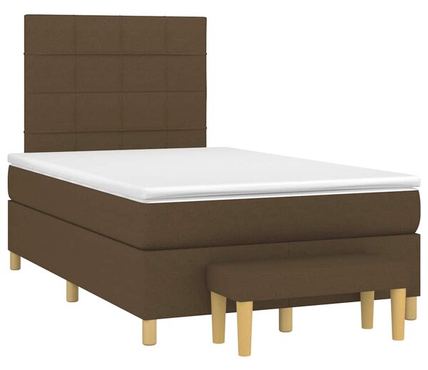 Box spring postel s matrací tmavě hnědá 120x190 cm textil 3270407