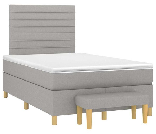 Box spring postel s matrací světle šedá 120x190 cm textil 3270411
