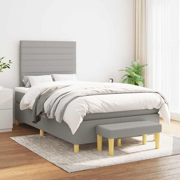 Box spring postel s matrací světle šedá 120x190 cm textil 3270411