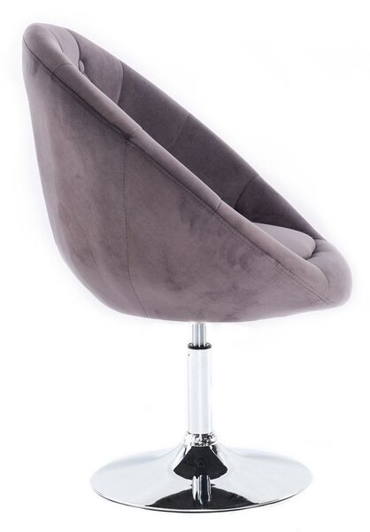 LuxuryForm DESIGN Křeslo VERA VELUR na stříbrném talíři - tmavě šedé