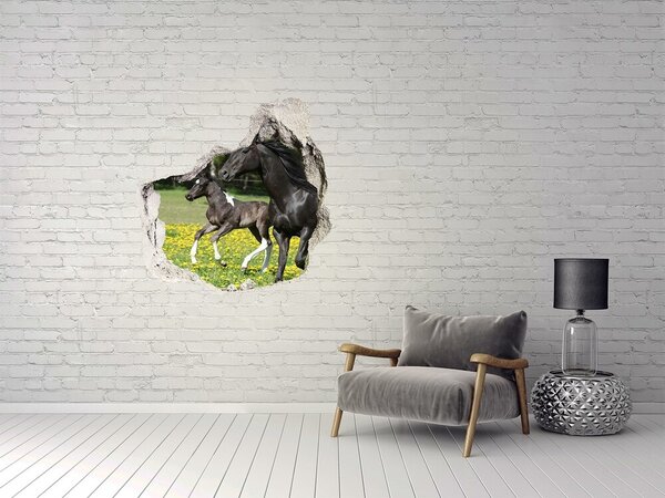 Díra 3D fototapeta Kobyla s hříbětem nd-p-64901304