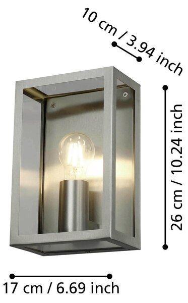 VENKOVNÍ NÁSTĚNNÉ SVÍTIDLO, 26/17/10 cm Eglo - Online Only svítidla, Online Only