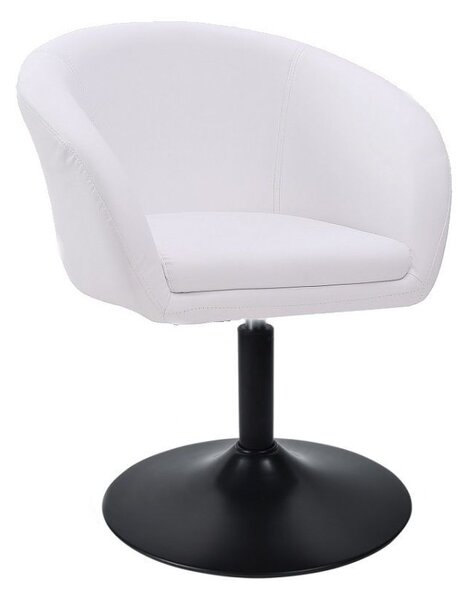LuxuryForm Židle VENICE na černé kulaté podstavě - bílá