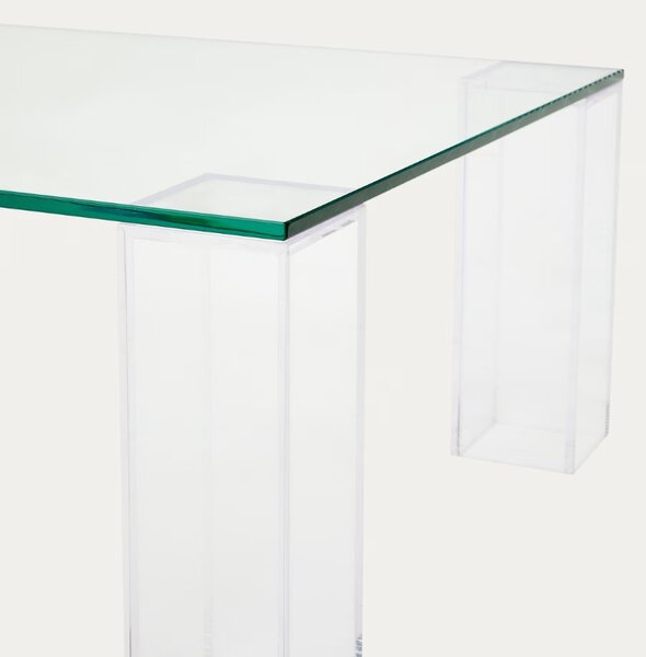 Skleněný konferenční stolek Kave Home Adularia 140 x 60 cm