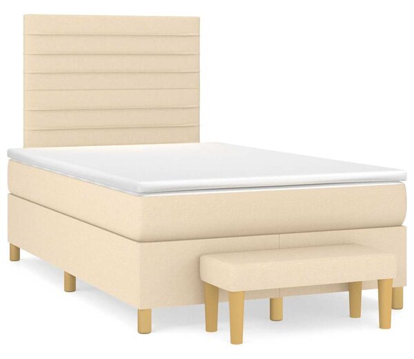 Box spring postel s matrací krémová 120x190 cm textil 3270416
