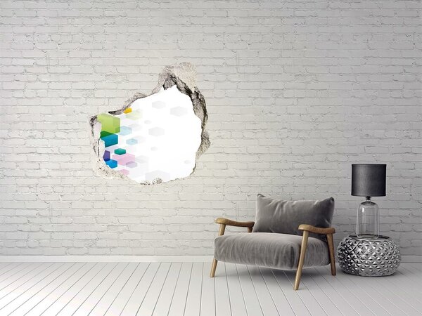 Díra 3D fototapeta nálepka Barevné kvádry nd-p-64956966