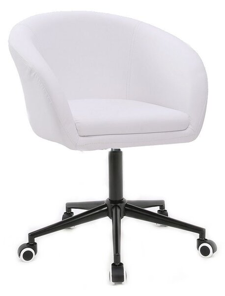 LuxuryForm Židle VENICE na černé podstavě s kolečky - bílá