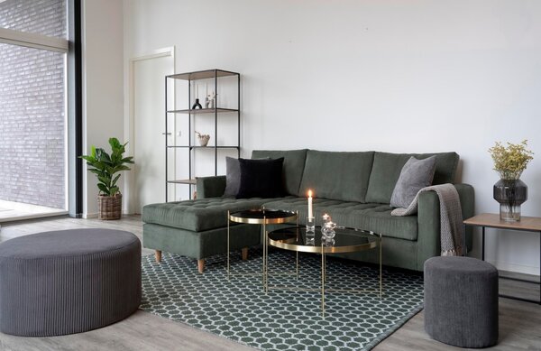 Nordic Living Zlatý kulatý skleněný konferenční stolek Emeli 48 cm