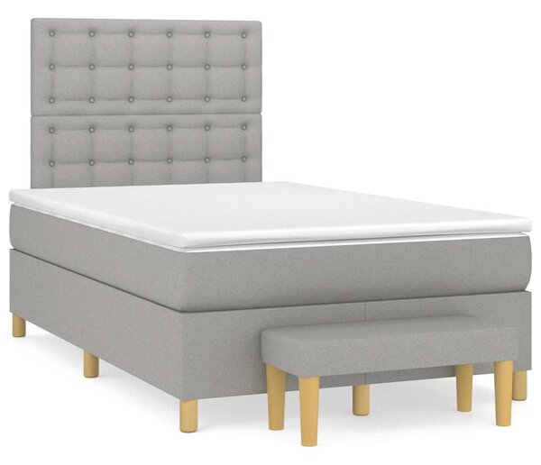 Box spring postel s matrací světle šedá 120x190 cm textil 3270432