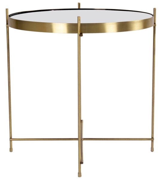 Nordic Living Zlatý kulatý skleněný konferenční stolek Emeli 48 cm