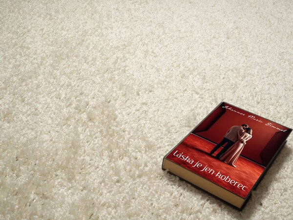 Mono Carpet, Kusový koberec Efor Shaggy 2137 Cream, 80x150, bílá, ložnice