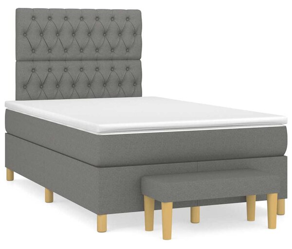 Box spring postel s matrací tmavě šedá 120x190 cm textil 3270426