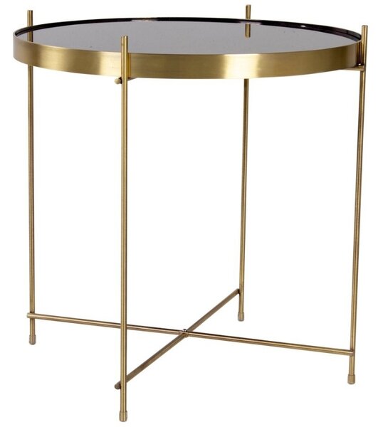 Nordic Living Zlatý kulatý skleněný konferenční stolek Emeli 48 cm