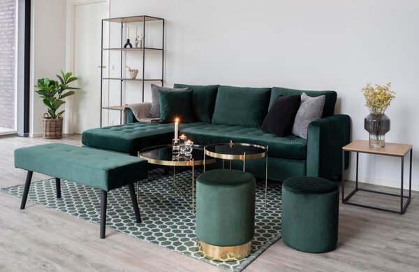 Nordic Living Zlatý kulatý skleněný konferenční stolek Emeli 48 cm