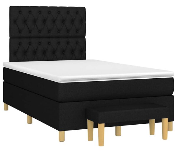 Box spring postel s matrací černá 120x190 cm textil 3270427