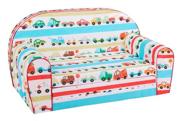 Svět pokojů Dětská sedací rozkládací pohovka 100 cm auta 02