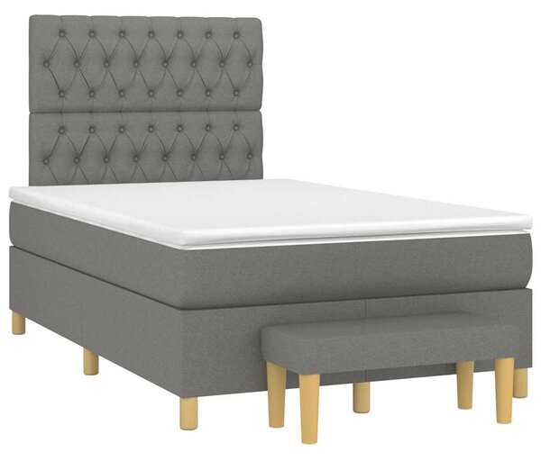 Box spring postel s matrací tmavě šedá 120x190 cm textil 3270426