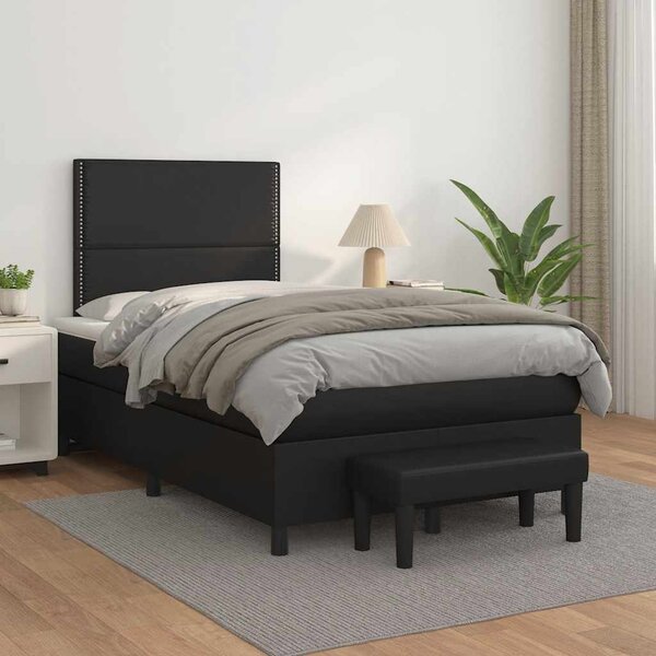 Box spring postel s matrací černá 120x190 cm umělá kůže 3270445