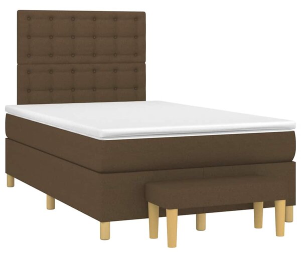 Box spring postel s matrací tmavě hnědá 120x190 cm textil 3270435