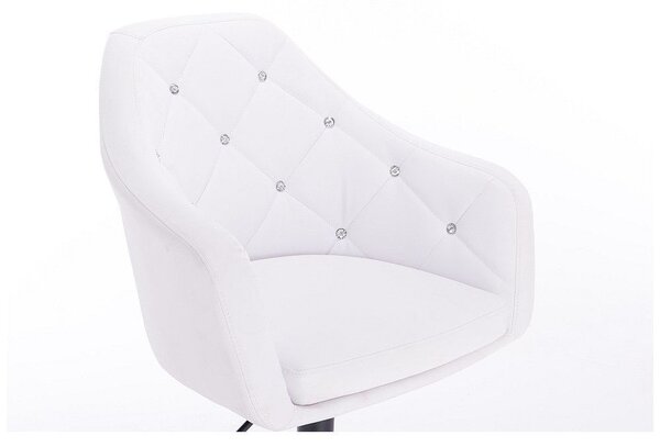 LuxuryForm DESIGN Barová židle ROMA na černé hranaté podstavě - bílá