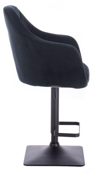 LuxuryForm DESIGN Barová židle ROMA VELUR na černé hranaté podstavě - černá