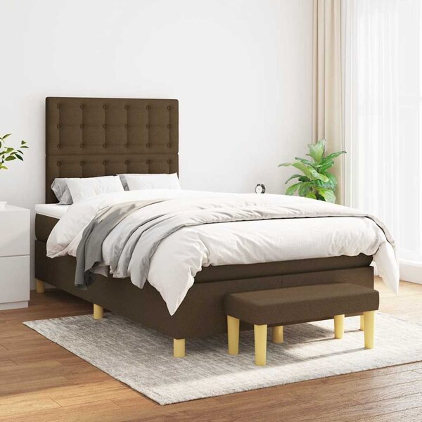Box spring postel s matrací tmavě hnědá 120x190 cm textil 3270435
