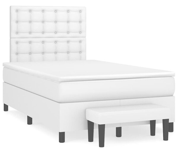 Box spring postel s matrací bílá 120x190 cm umělá kůže 3270452
