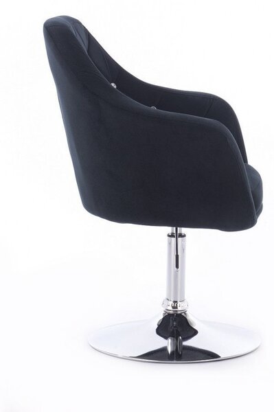 LuxuryForm DESIGN Křeslo ROMA VELUR na stříbrném talíři - černé