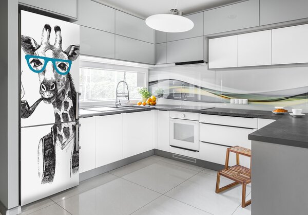 Foto tapeta na ledničku Žirafa v brýlích FridgeStick-70x190-f-122012386